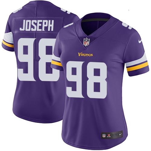Women 2019 Minnesota Vikings #98 Linval Joseph purple Nike Vapor Untouchable Limited NFL Jersey
